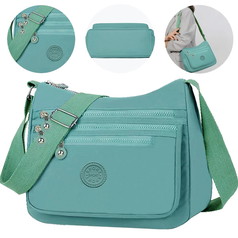 Neutral style men's and women's nylon crossbody bag for casual wear, fashionable canvas bag for women's shoes.