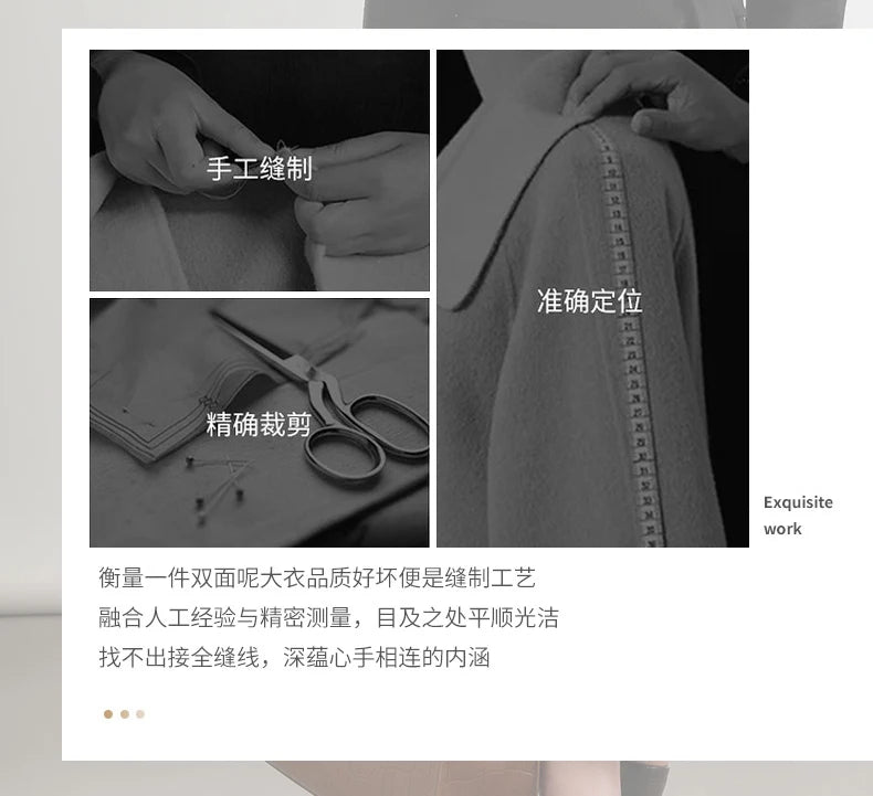 2025 Women's 100% Cashmere Thick Double sided Long Jacket Classic Multi functional Fashion Suitable for Business