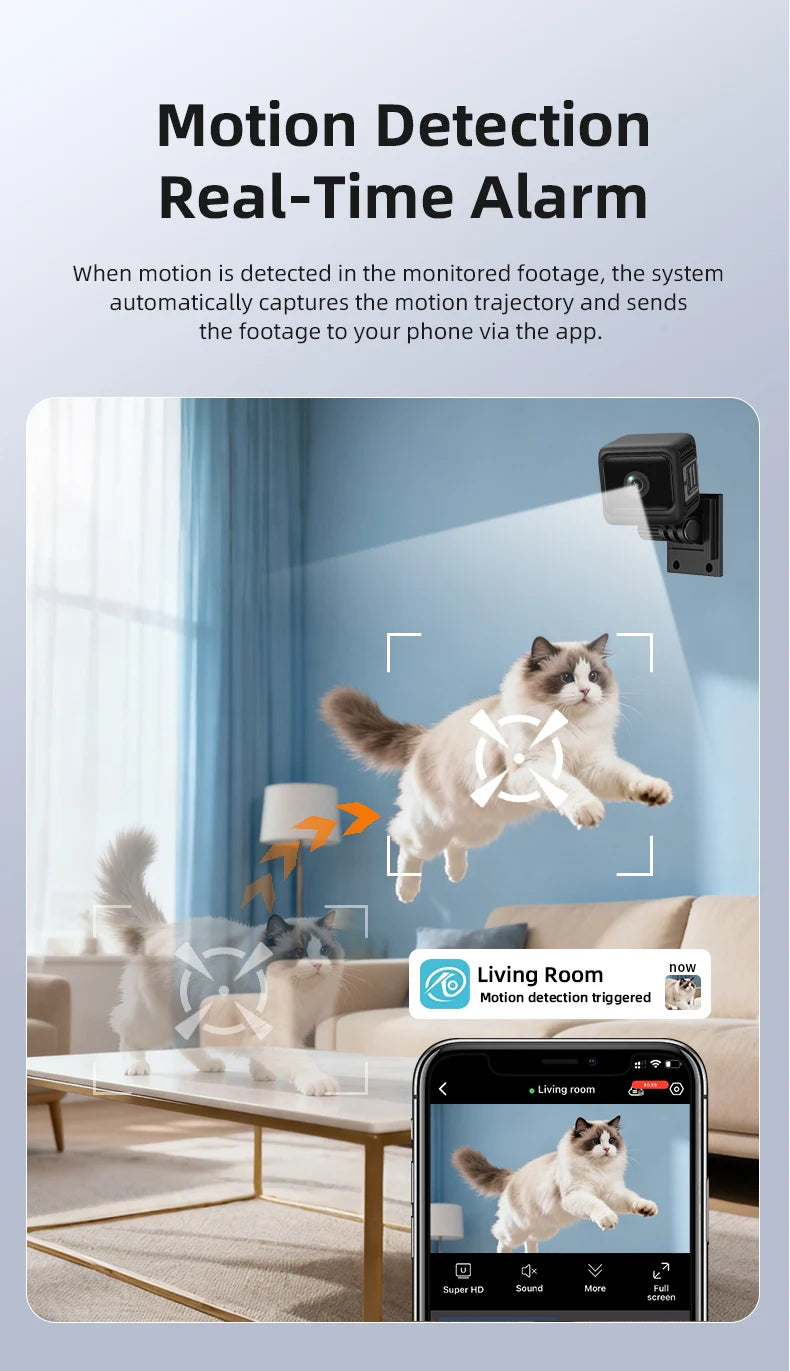 HD 1080P Mini Camera 2.4G WiFi Wireless Remote Monitoring Small Camera Home Video Recorder with 1600mAh Battery