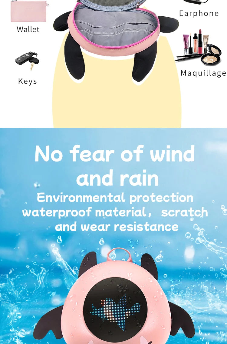 Women's backpack Led Screen Cell Phone Programming Pattern School backpacks Schoolbag Outdoor Knapsack children's bag waterproof