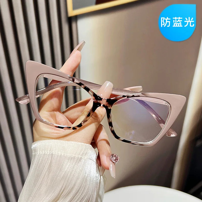 Luxury Brand Cat Eye Reading Glasses Optical Blue Light Blocking Prescription Women Eyeglasses Transparent Fashion Eyewear 2025