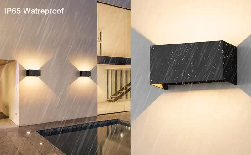 Aluminum LED Wall Lamp Outdoor Waterproof IP65 Interior Wall Light 12W24W Porch Garden Lights Living Room Street Stairs Lighting