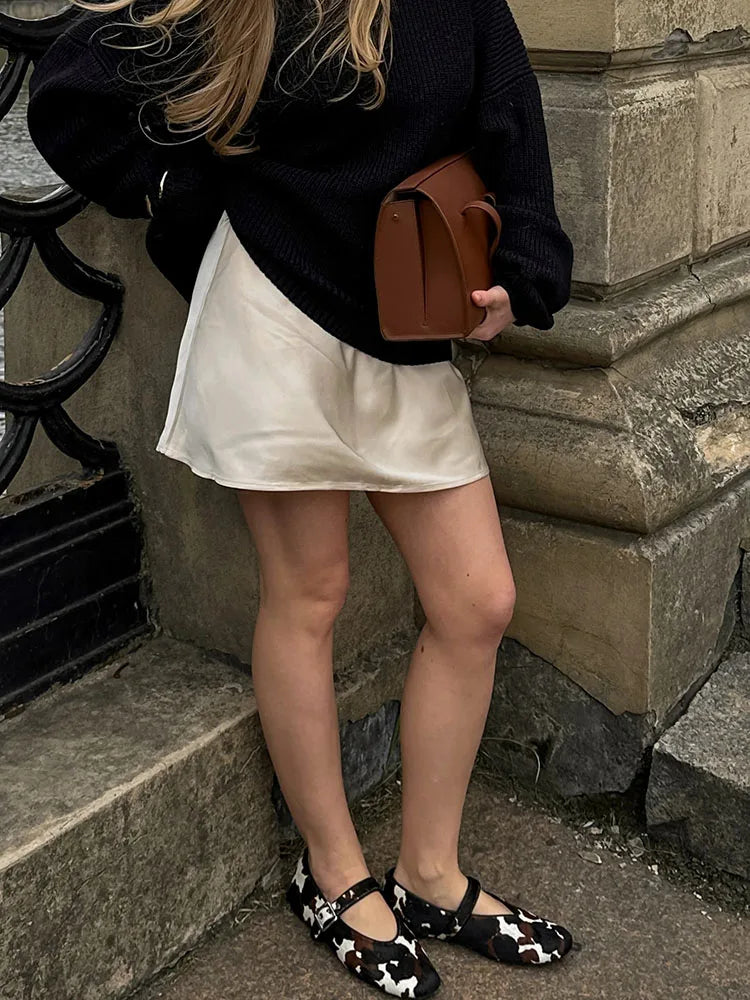 Satin Mini Skirts Women Summer Beige Silk Short Skirt For Woman Drawstring High Waist Black Satin Skirt A Line Women Short 2026