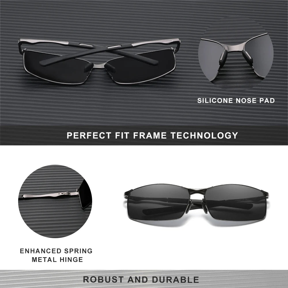 KINGSEVEN Fashion Rectangular Frame Sunglasses For Men UV400 Polarization Alloy Riding Glasses Parsnip Luxury Vintage Eyewear