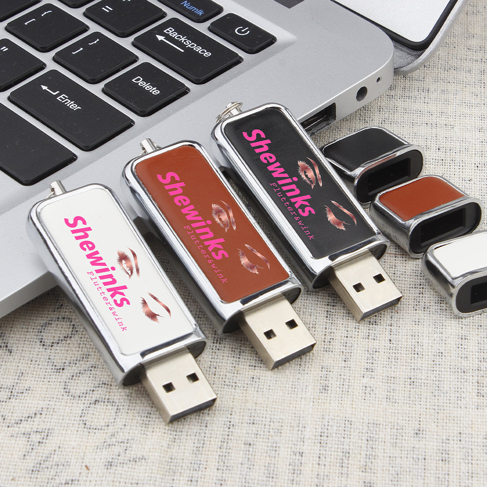 JASTER  USB 2.0 Flash Drives 64GB Brown Leather Business GIFT LOGO  Fashion Pen drive 32GB U disk Free Color pen usb 128GB BOX