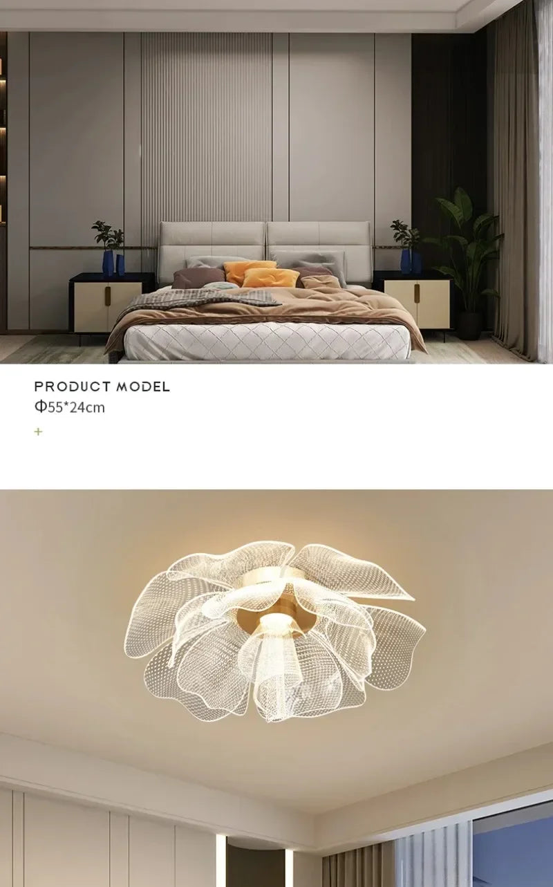Nordic Flower Ceiling Lights for Bedroom Balcony Hallway Ceiling Chandelier Minimalist Decor Indoor Lighting Lusters Luminaires