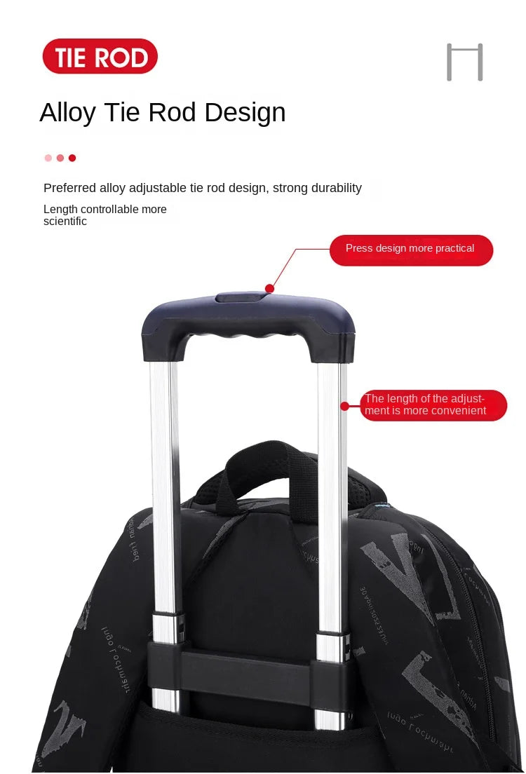Trolley School Bags for Boys Children Rolling Backpack Elementary School Backpack with Wheels Student Book Bag Carry on Luggage
