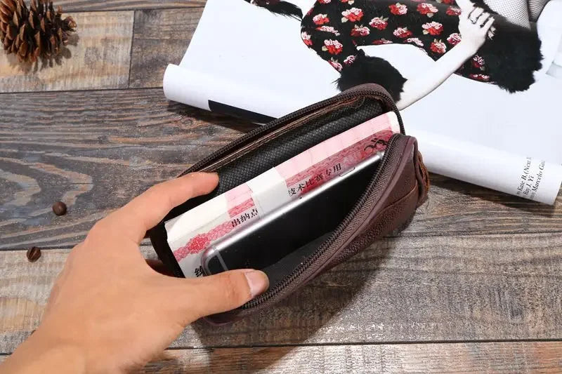 Men Genuine Leather Hip Bum Belt Bag Male Zipper Leather Phone Pouch Bag High Quality Waist Boy Fanny Packs Hand Bags Purses