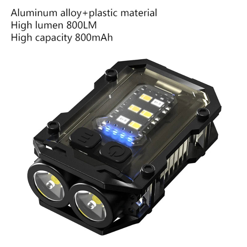 MINI USB Rechargeable LED Flashlight Portable Tail magnet flashlight Super Bright Camping Lantern Side COB emergency light