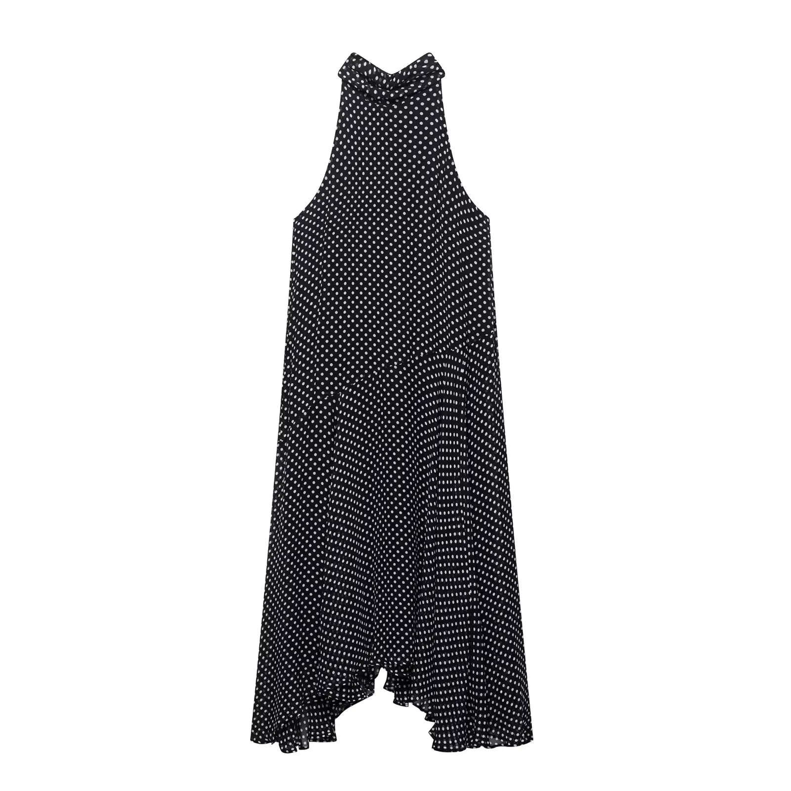 Women's Dresses New Spring 2025 Polka dot dress Sexy shoulders Irregular personality expanded maxi skirt Flowing  5289042