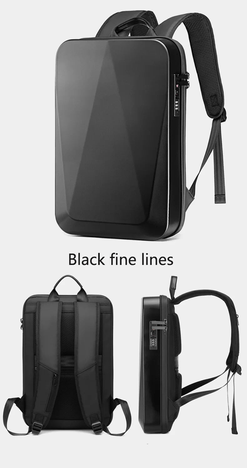 Men's 15.6" Laptop Hard Shell Backpack Waterproof Anti-theft Expandable TSA Lock Gaming Pack Luxury Business Backpack USB Charge