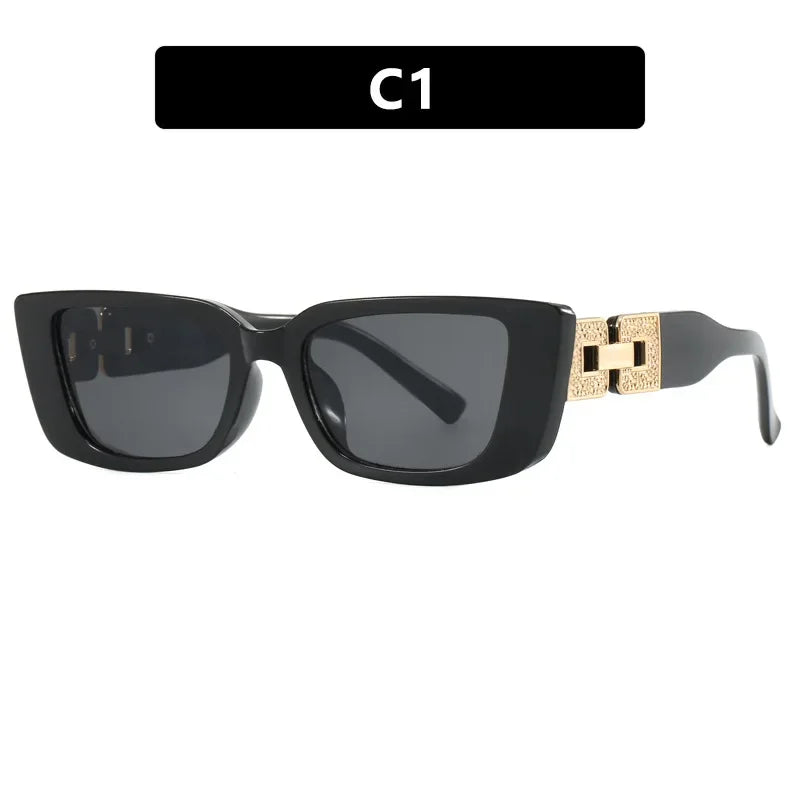 y2k Irregular Cat Eye Sunglasses Women For Men Luxury Brand Designer Vintage Punk Sunglasses Popular Chain Classic Eyeglasses