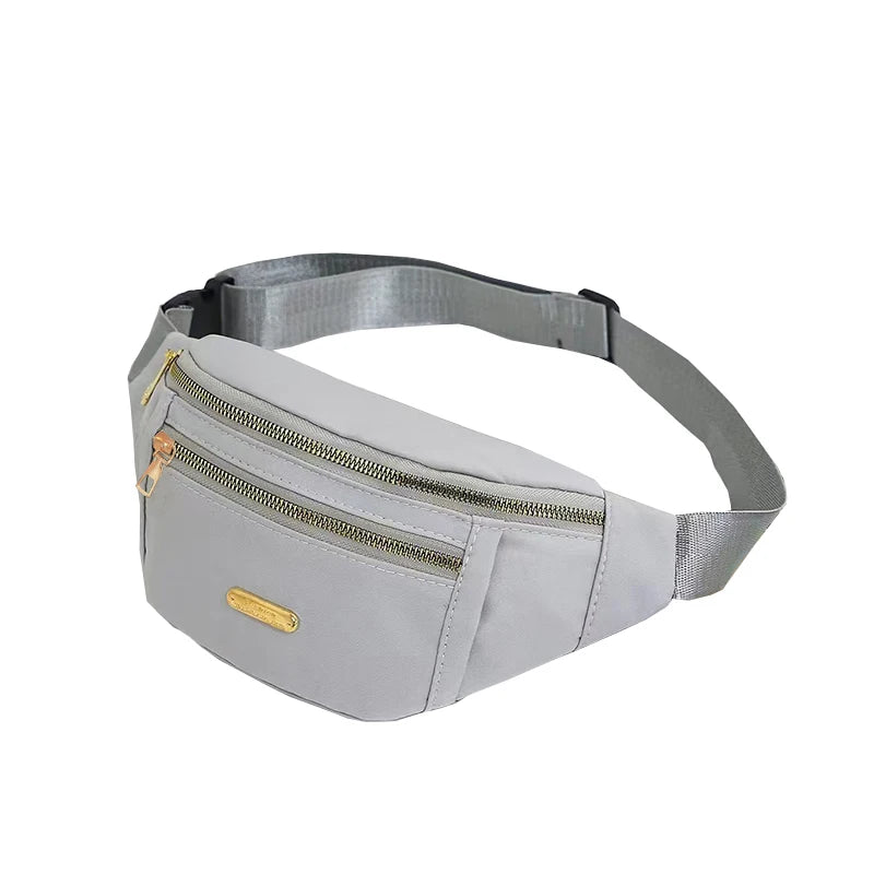 Unisex Adjustable Waist Shoulder Bag, Durable Crossbody Bag with Zipper Pockets and Hardware, Casual Sports Design