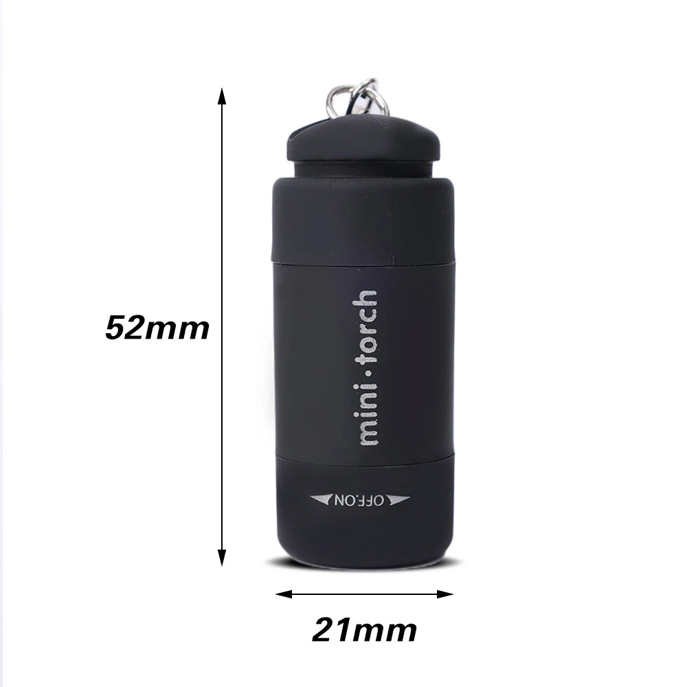 Mini Torch LED Rechargeable Flashlight Portable Keychain Rotary Switch Waterproof Outdoor Camping Emergency Flashlight