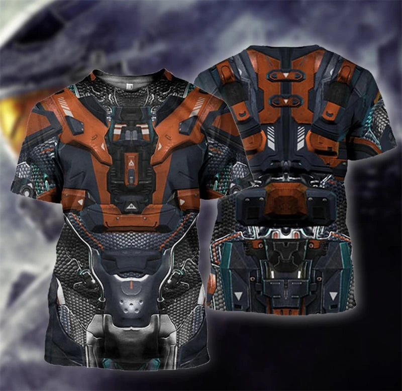 3D Print Knight Armor Cosplay T-shirt For Men New In Men's Casual O-neck Short Sleeve T Shirts Streetwear Funny Tee Shirt Tops