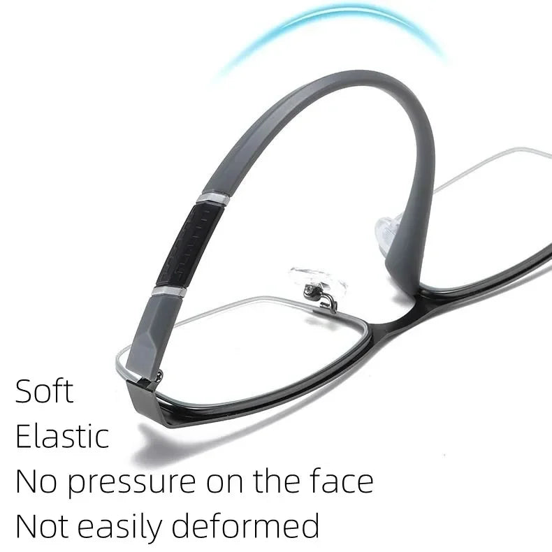 2024 Classic Men Reading Glasses Anti-radiation Presbyopia Half Frame Eyewear TR90 HD Business Eyeglasses Diopters 0 to +4.0