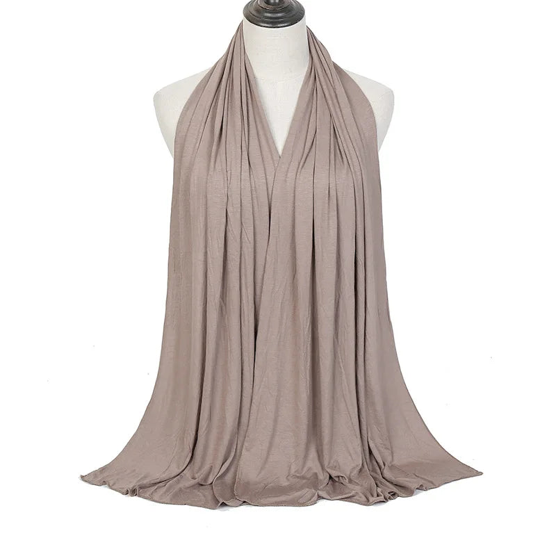Ramadan Modal Cotton Jersey Hijabs For Woman Long Muslim Shawl Plain Soft Turban Niqab Head Wraps Scarf Women Hijab