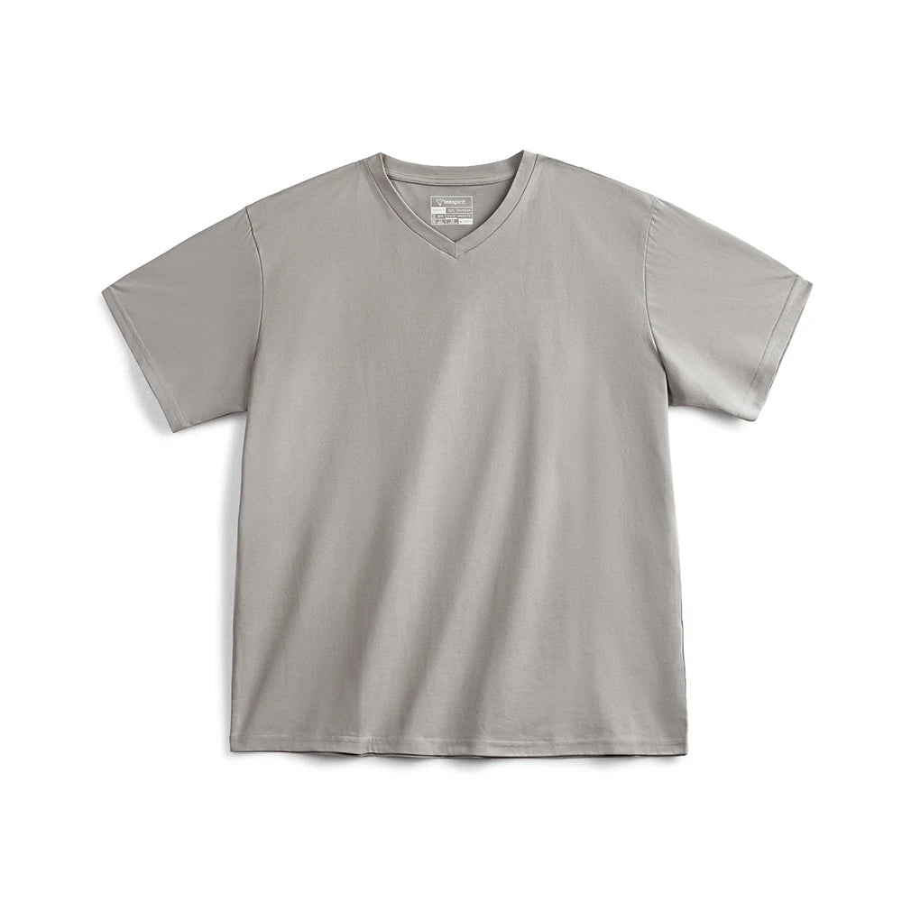 Maden Sorona Quick-drying Sweat-absorbent and Cool Short-sleeved T-shirt V-neck Solid Color Daily Versatile Top for Men's Summer