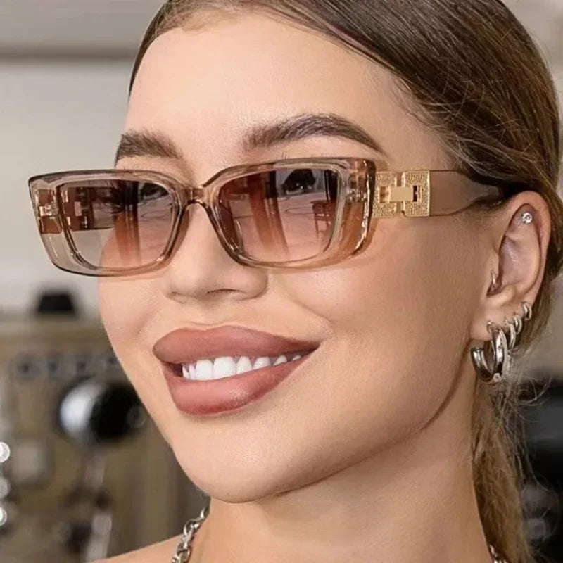 y2k Irregular Cat Eye Sunglasses Women For Men Luxury Brand Designer Vintage Punk Sunglasses Popular Chain Classic Eyeglasses