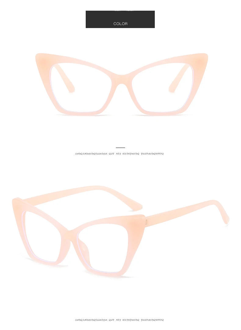Luxury Brand Cat Eye Reading Glasses Optical Blue Light Blocking Prescription Women Eyeglasses Transparent Fashion Eyewear 2025