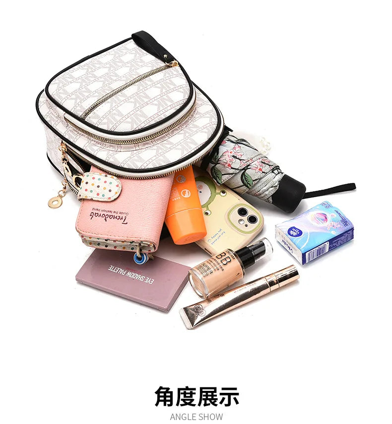 Classic Women Backpack Fashion School Bags Female Daily Shopping Girl Backpacks Schoolbags Versatile Leisure Travel Backpack