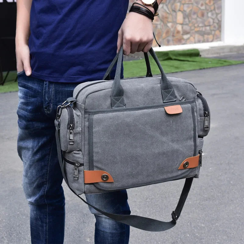 Tilorraine men handbag multi-function canvas men bag shoulder bags business casual crossbody messenger travel bags canvas bag