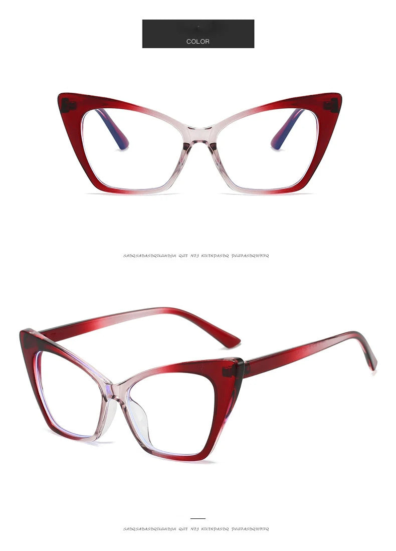 Luxury Brand Cat Eye Reading Glasses Optical Blue Light Blocking Prescription Women Eyeglasses Transparent Fashion Eyewear 2025