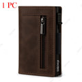 RFID Blocker Minimalistic Men Wallet Business Credit Card Holder Carbon Fiber Leather Wallets Small Male Purse Cardholder Case