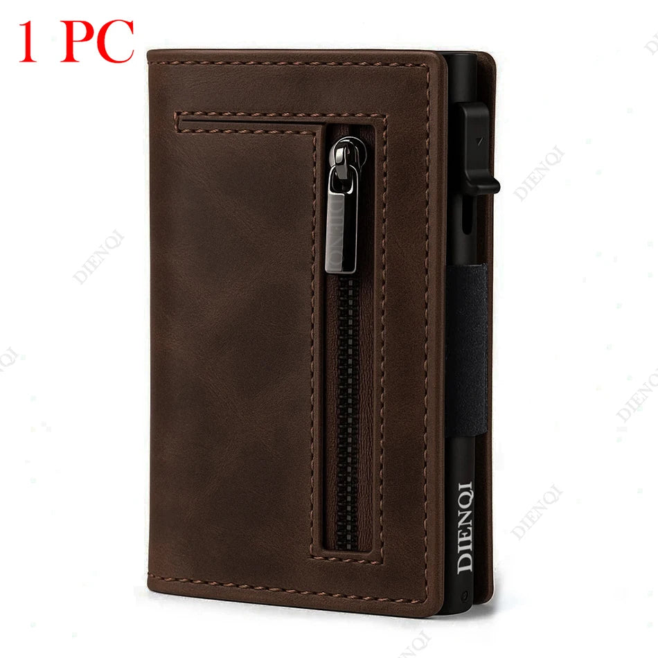 RFID Blocker Minimalistic Men Wallet Business Credit Card Holder Carbon Fiber Leather Wallets Small Male Purse Cardholder Case