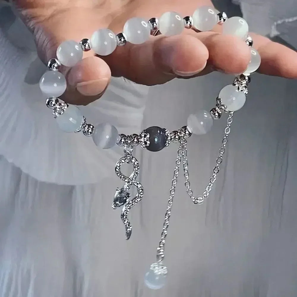 Butterfly Star Moon Flower Pendant Glazed Bracelet Jewelry Gift Beauty Accessory Bead Chain with Colorful Beads Lucky Bracelet