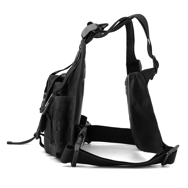 Reflective Design Chest Rig Bag Wear-resistant Tactical Vest Bag Multiple Pockets Students Chest Bag Hip-hop Streetwear Backpack