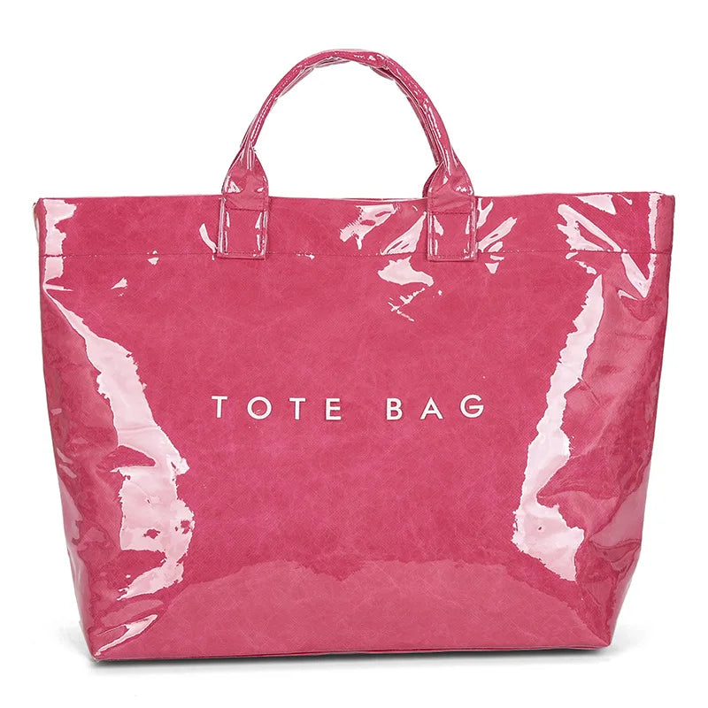 Retro tote bag waterproof DuPont paper shoulder bag fashionable commuting large capacity kraft paper handbag