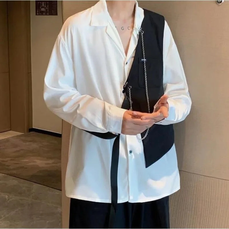 ARENS Techwear Men's Sets Cargo Pants Men's Shirt Kit Long Sleeve Shirts Korean Streetwear Hip Hop Harajuku Spring