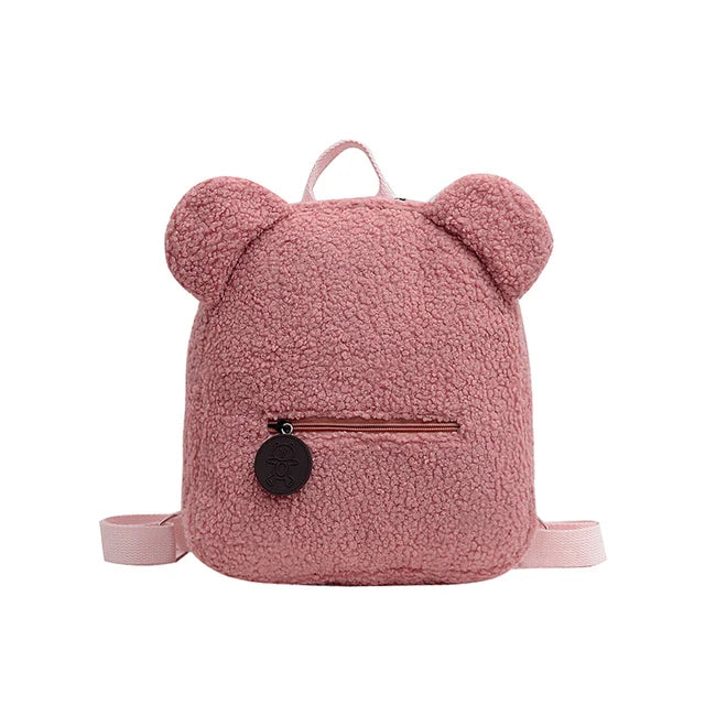 Personalised Womens Girls Cute Bear Pattern Backpack Plush Toddler Backpack for girls Custom Name Small Casual Shoulder Daypack