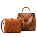 Floral Handbags Purses Women Tote Bag - Embossed Leather Top Handle Handbag Set Large Shoulder Bag Ladies Bucket Hobo Bag