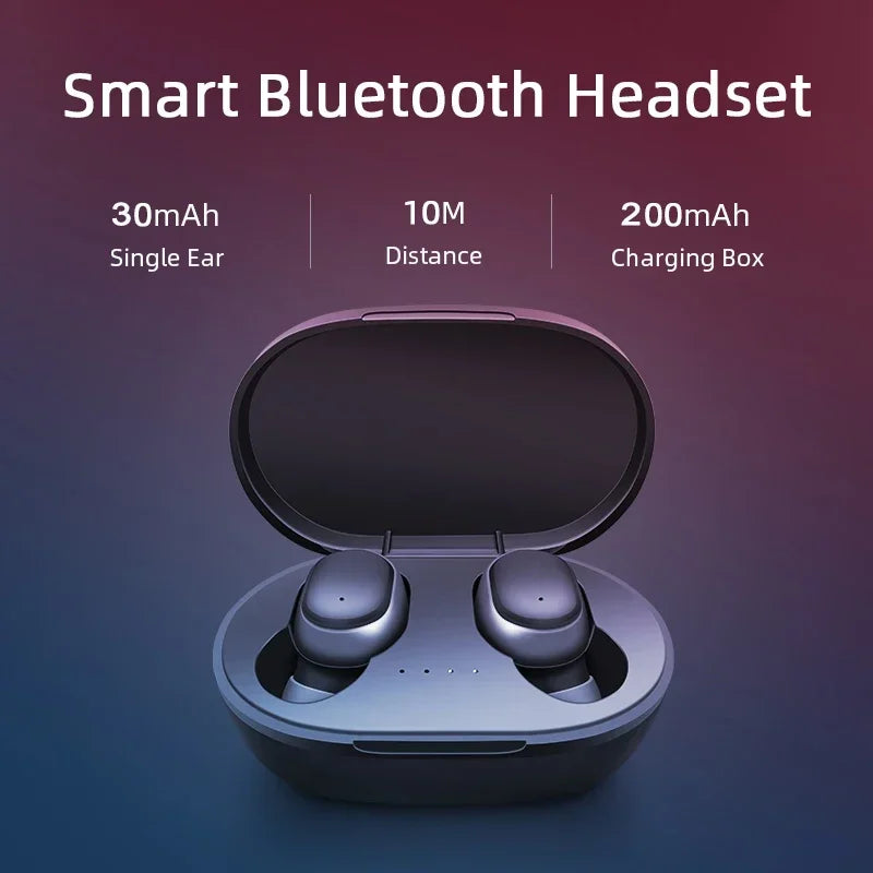 A6S TWS Wireless Bluetooth Headset with Mic Noice Cancelling Earphone Bluetooth Headphones