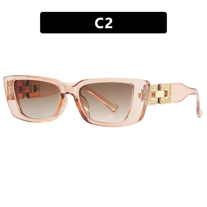 y2k Irregular Cat Eye Sunglasses Women For Men Luxury Brand Designer Vintage Punk Sunglasses Popular Chain Classic Eyeglasses