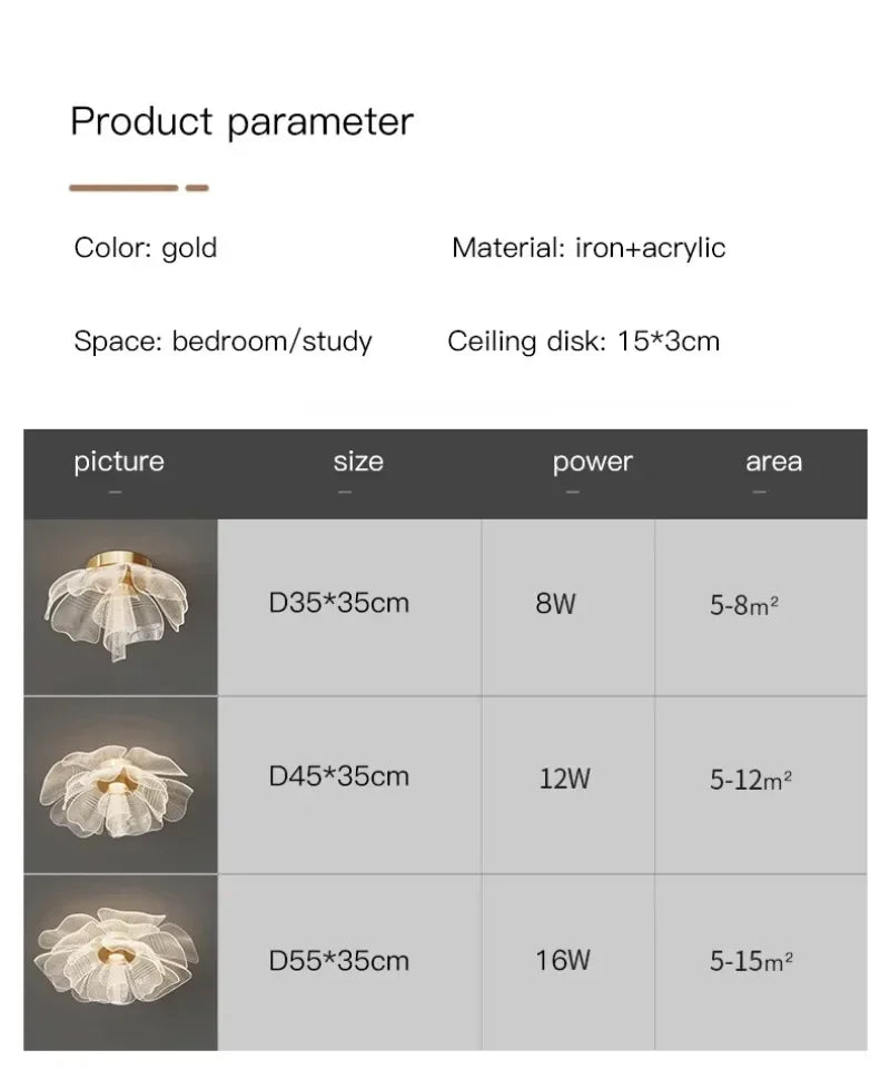 Nordic Flower Ceiling Lights for Bedroom Balcony Hallway Ceiling Chandelier Minimalist Decor Indoor Lighting Lusters Luminaires