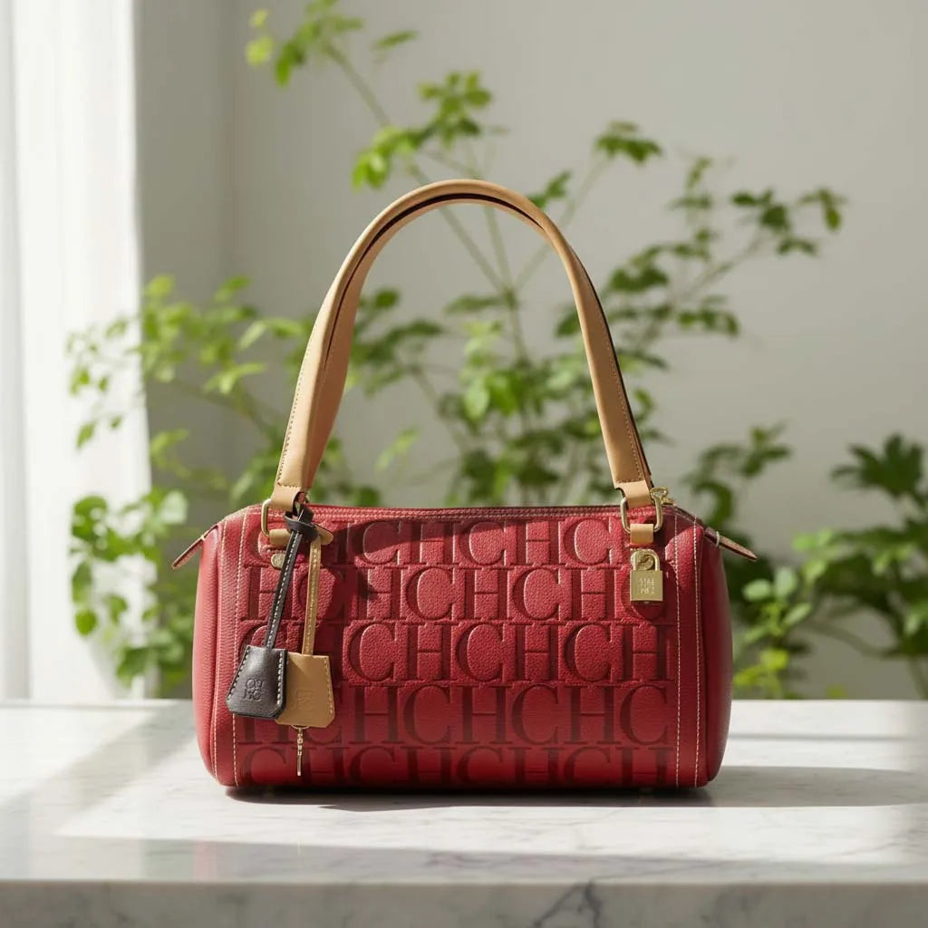 2025Vintage Style CH Brand Fashion Embossed Letter Cylindrical Handbag Large Capacity Commuter Shoulder Bag