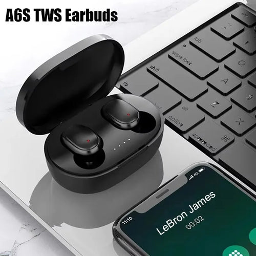 A6S TWS Wireless Bluetooth Headset with Mic Noice Cancelling Earphone Bluetooth Headphones
