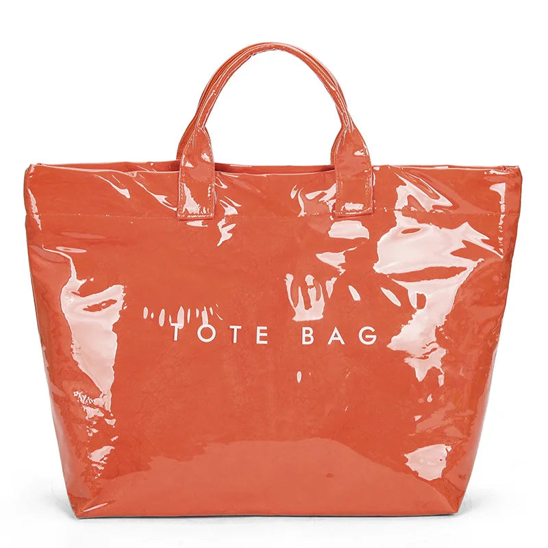 Retro tote bag waterproof DuPont paper shoulder bag fashionable commuting large capacity kraft paper handbag