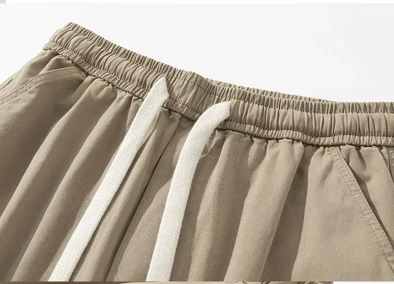 Autumn New Wide Leg Pocket Cargo Pants Men Trousers Neutral Loose Casual Cotton Straight Outdoor Fashion Pants Big Size 8xl