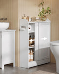 VASAGLE Bathroom chest of drawers Bathroom wardrobe Bathroom wardrobe Space Saving Sliding Doors Adjustable Flooring