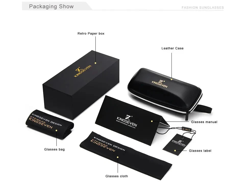 KINGSEVEN Fashion Rectangular Frame Sunglasses For Men UV400 Polarization Alloy Riding Glasses Parsnip Luxury Vintage Eyewear