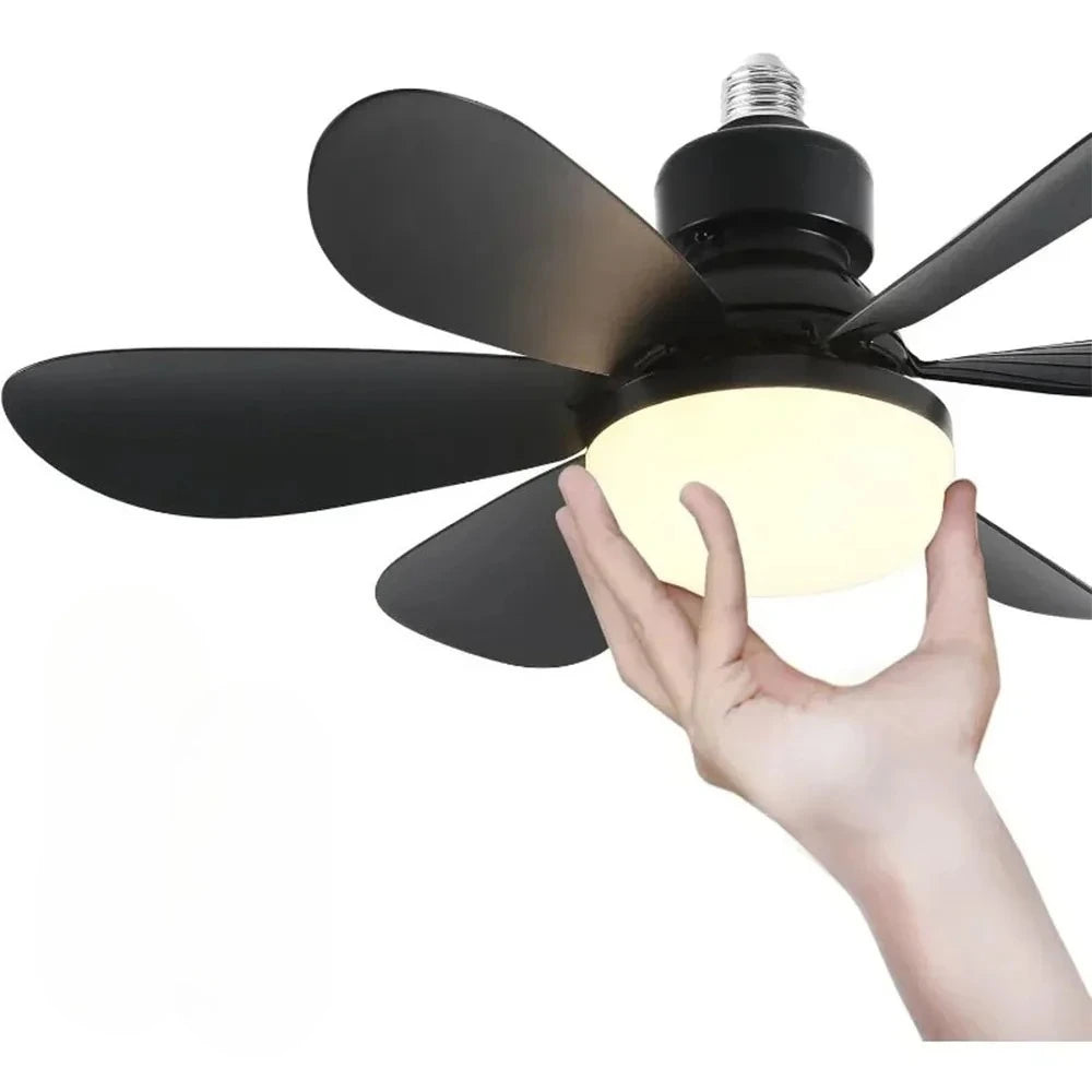 30/40W Ceiling Fan Lighting Color Temperature Modern Ceiling Mount Remote Control Dimmable Light Smart E27 Led Ceiling Fan Light
