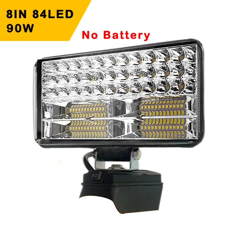 Portable LED Light Spotlights, Cordless, Outdoor Work, Fishing, Handheld Emergency Tool, Dewalt 18V Battery, 3 ", 4", 5 ", 8"