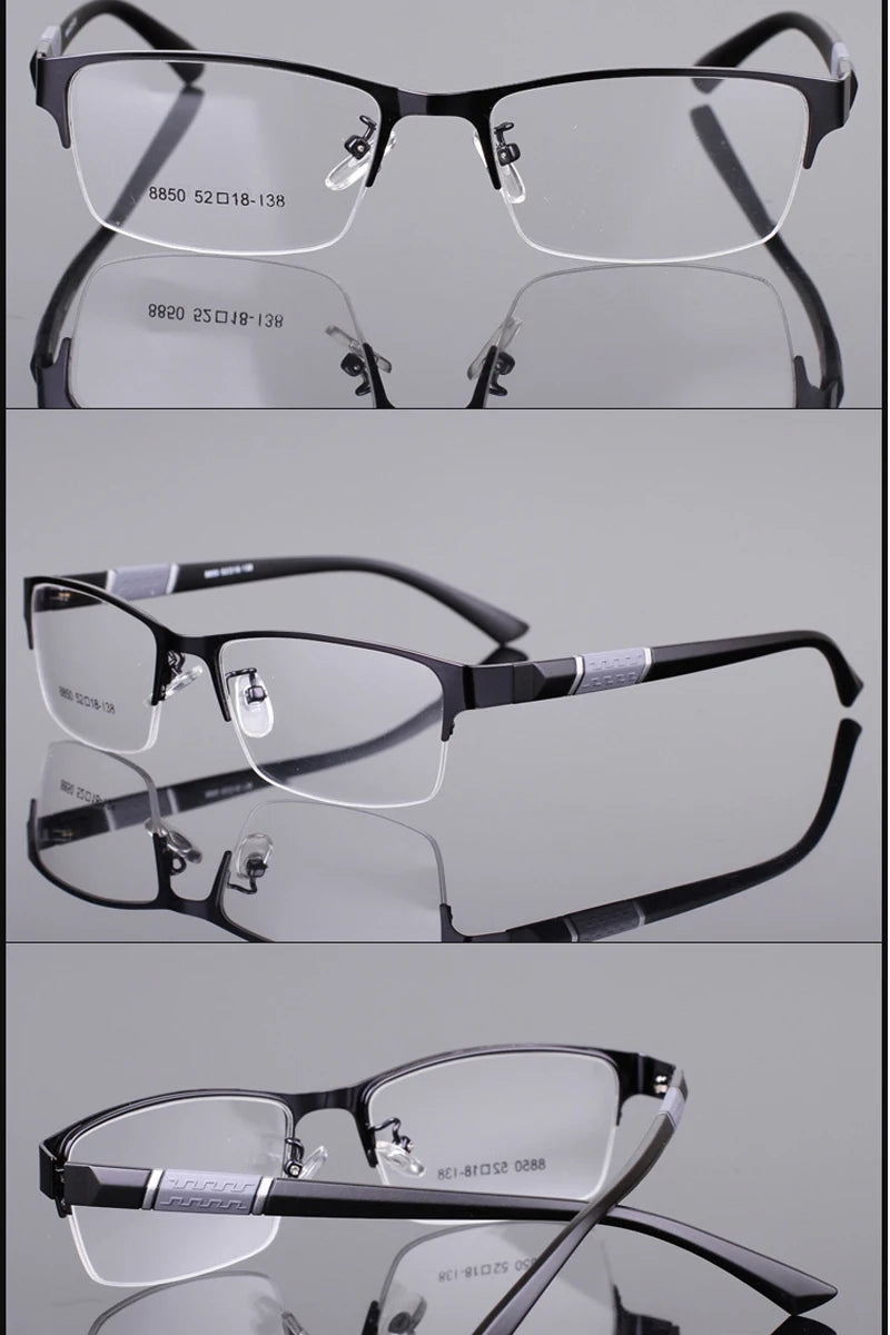 2024 Classic Men Reading Glasses Anti-radiation Presbyopia Half Frame Eyewear TR90 HD Business Eyeglasses Diopters 0 to +4.0