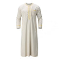 Men s Traditional Moroccan Kaftan Robe with Intricate Gold Embroidery Long Sleeves and Loose Fit for Ethnic Style Costume