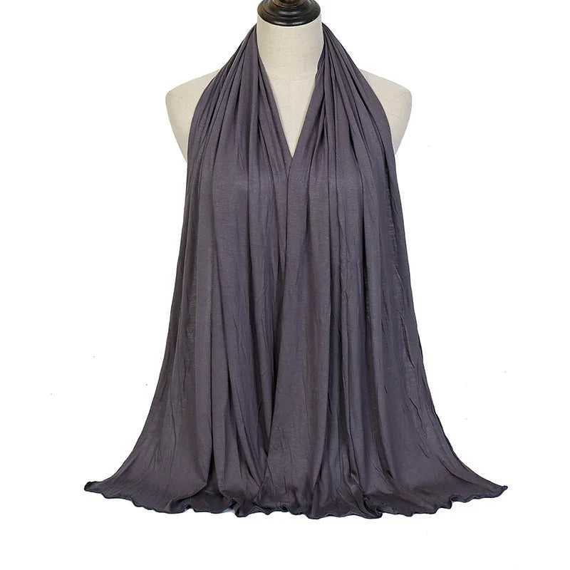 Ramadan Modal Cotton Jersey Hijabs For Woman Long Muslim Shawl Plain Soft Turban Niqab Head Wraps Scarf Women Hijab