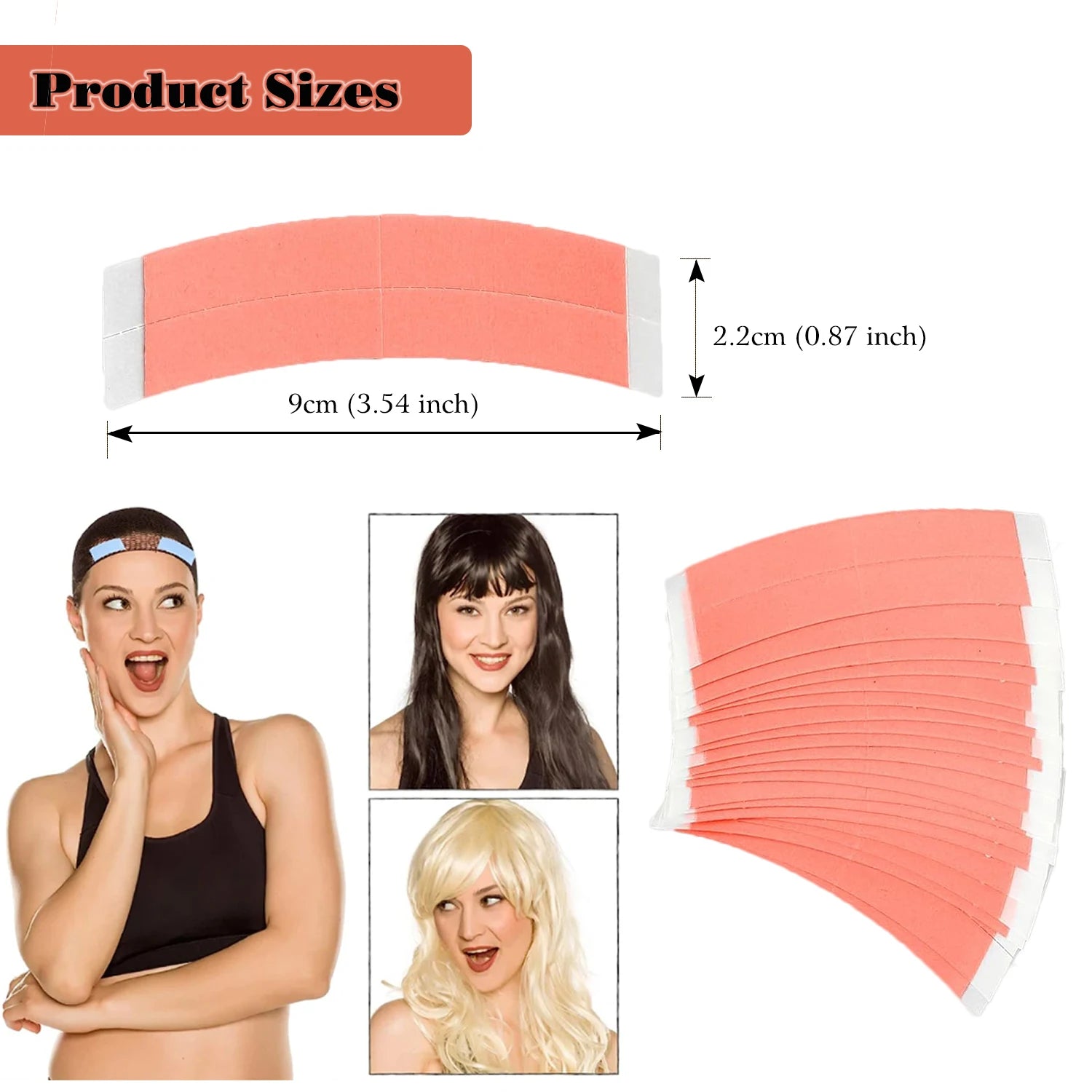 Lace Front Wig Tape 36 Pieces, Water-Proof Strong Adhesive Double Sided Lace Wigs Tape